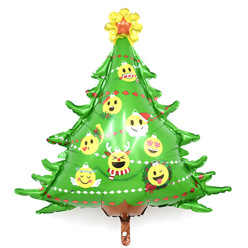 크리스마스 은박풍선 슈퍼쉐입 - 이모티콘 크리스마스트리 -/크리스마스용품/파티장식소품/크리스마스은박/은박풍선/크리스마스데코/성탄용품/성탄풍선 